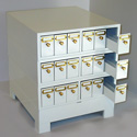 Microscope slide storage cabinet for stackable high density  storage